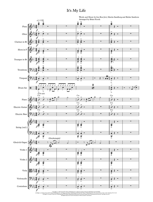 It's My Life (Arr. Brian Pesoth) - Bon Jovi (Large Ensemble)