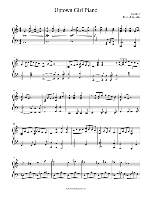 Uptown Girl Piano