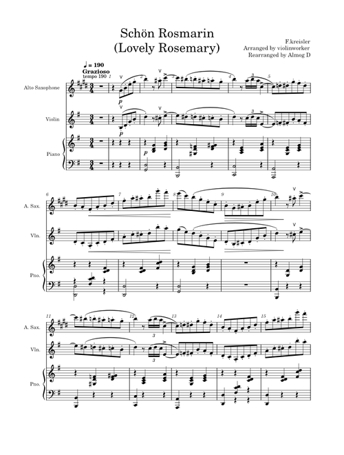 Schön Rosmarin – Fritz Kreisler Schoen Rosmarin  Lovely Rosemary