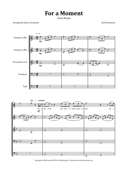 For A Moment (Arr. Glauco Fernandes) - Neil Hannon (Brass Ensemble)