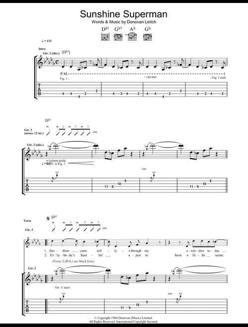 Sunshine Superman - Donovan (Guitar Tab)