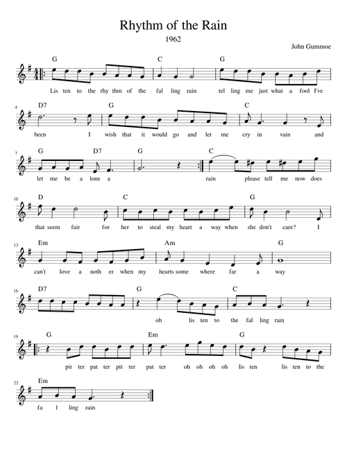 Rhythm Of The Rain – John Gummoe