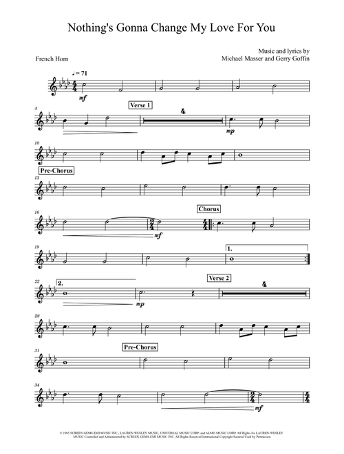 Nothing's Gonna Change My Love For You (Arr. David Lartey) - Glenn Medeiros (French Horn Solo)