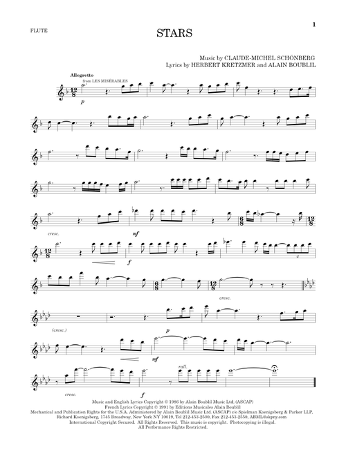 Stars - Claude-Michel Schonberg (Flute Solo)