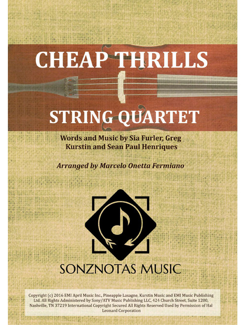 Cheap Thrills (Arr. Marcelo Onetta Fermiano) - Sia feat. Sean Paul (String Quartet)