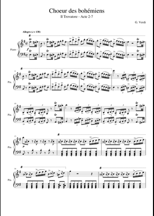 Verdi, Il trovatore: Soldiers chorus (Act 3) Sheet Music for Tenor