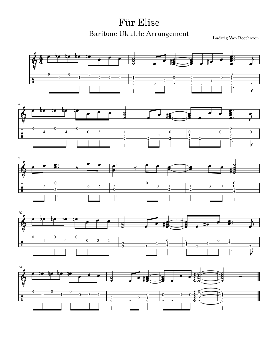 Fur elise ukulele tab new arrivals
