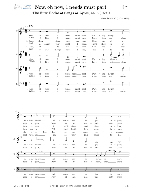 Now, oh now I needs must part (John Dowland)