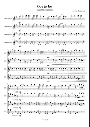 Free Easy Piano Sheet Music For Beginners Ode To Joy By Ludwig Van ...