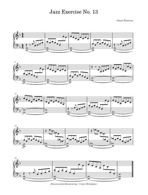 Jazz Exercise No. 13 – Oscar Peterson