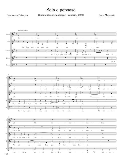 Solo e pensoso - Luca Marenzio