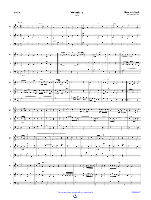 Voluntary (Arr. Josef STASTNY) - John Stanley (Brass Ensemble)