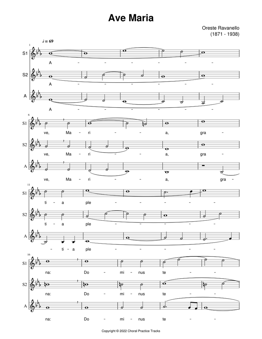 Ave Maria Sheet Music for Soprano, Alto (Choral) | MuseScore.com