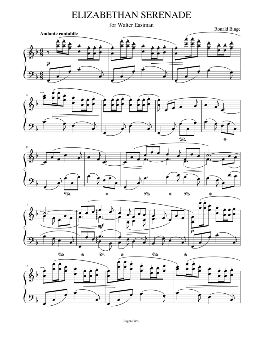 Elizabethan Serenade Sheet Music for Piano (Solo) | MuseScore.com