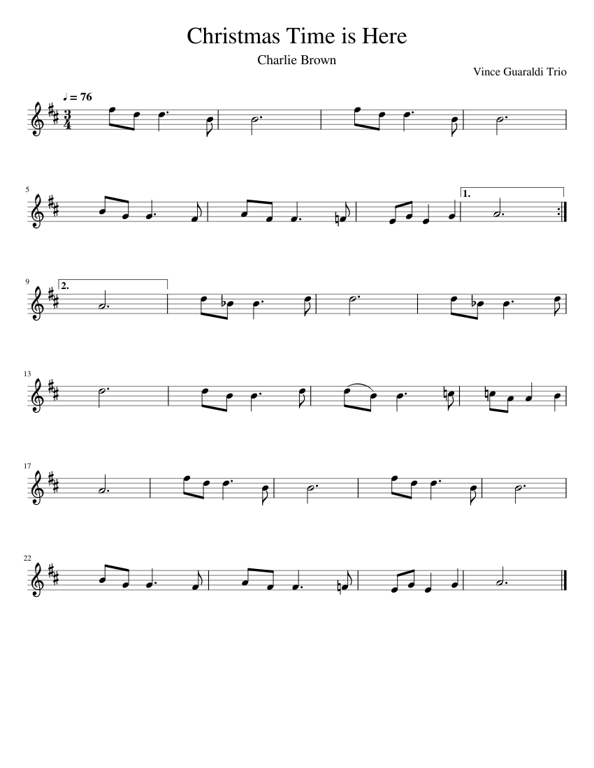 Christmas Time is Here Sheet music for Trumpet in b-flat (Solo 