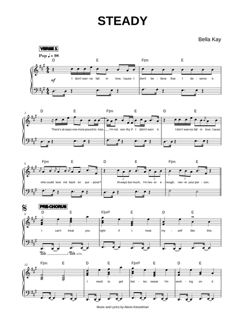 Steady - Bella Kay (Piano)