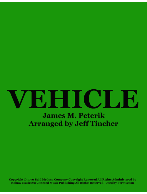 Vehicle (Arr. Jeff Tincher) - The Ides Of March (Piano Vocal)