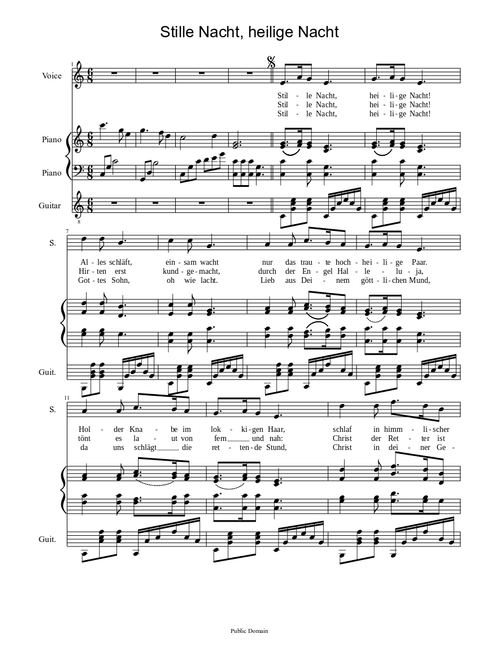 Silent night German: Stille Nacht