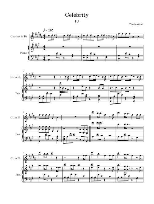 Celebrity – IU(아이유) (high clarinet)