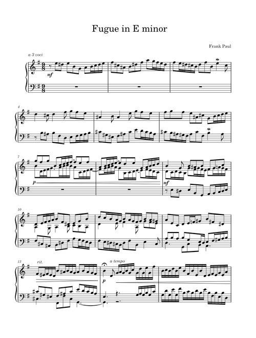 Fugue in E Minor by Frank Paul