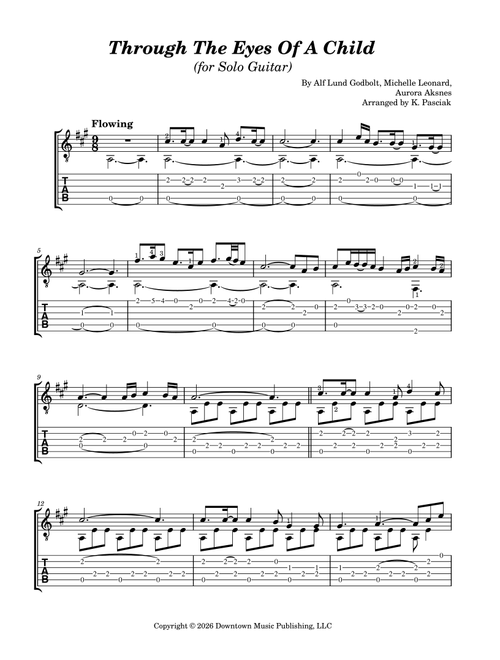 Through The Eyes Of A Child (Arr. Kenneth Pasciak) - Aurora (Guitar Tab)
