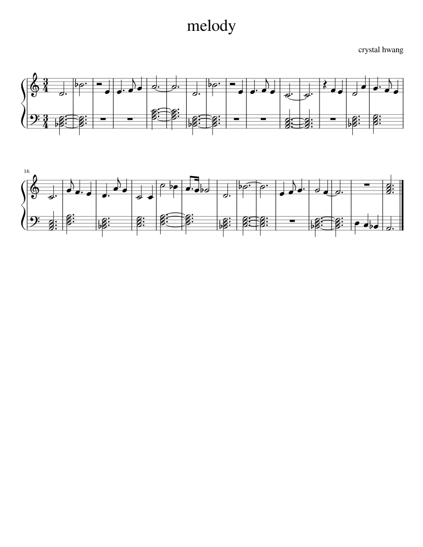melody Sheet music for Piano (Solo) Easy | Musescore.com