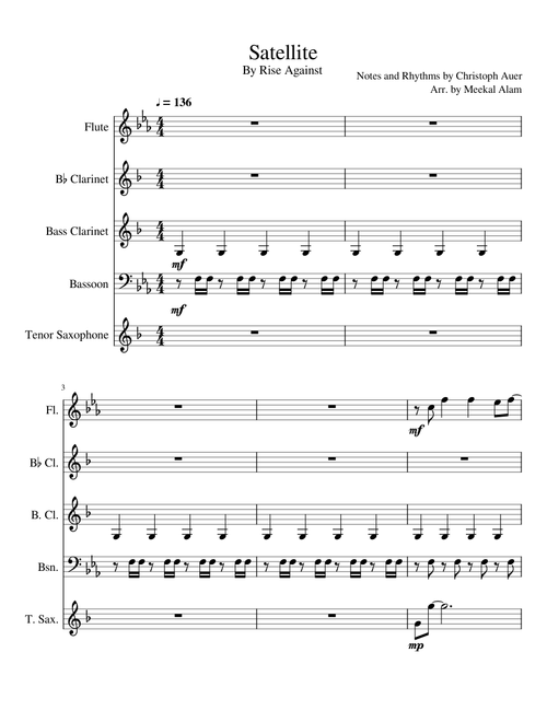 "Satellite" by Rise Against for Woodwind Quintet!