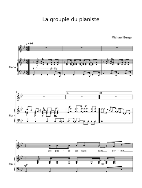 La groupie du pianiste - Michel Berger