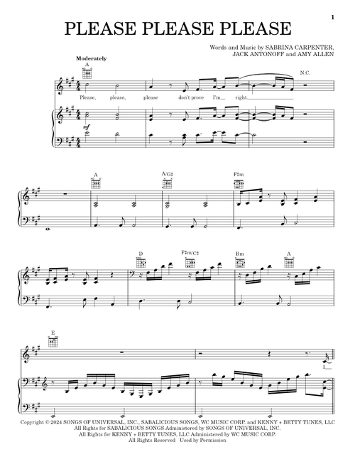 Please Please Please - Sabrina Carpenter (Piano-Vocal-Guitar)