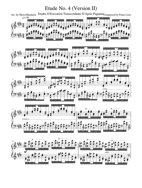 Études D'Exécution Transcendante D'Après Paganini No. 4 – Franz Liszt