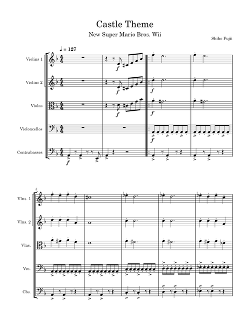 Castle Theme - New Super Mario Bros. Wii – String Orchestra – Shiho Fujii