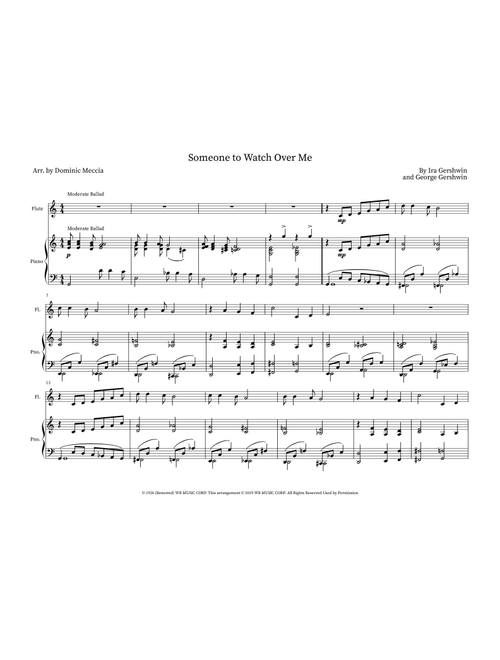 Someone To Watch Over Me (Arr. Dominic Meccia) - Ira Gershwin, George Gershwin (Flute and Piano)