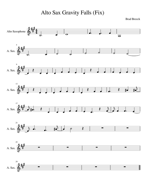 Alto Sax Gravity Falls Theme (Fix)