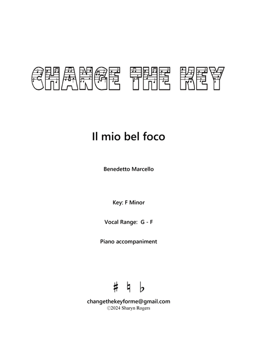 Il mio bel foco - F Minor (Arr. Sharyn Rogers) - Benedetto Marcello (Vocal Solo)