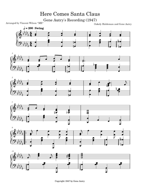 🎅Here Comes Santa Claus 🎄(Right Down Santa Claus Lane) by Gene Autry and Oakley Haldeman (1947)