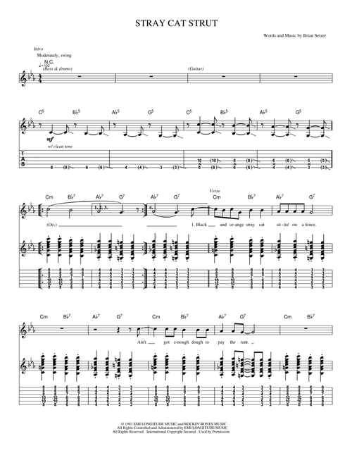 Stray Cat Strut - Stray Cats (Guitar Tab)