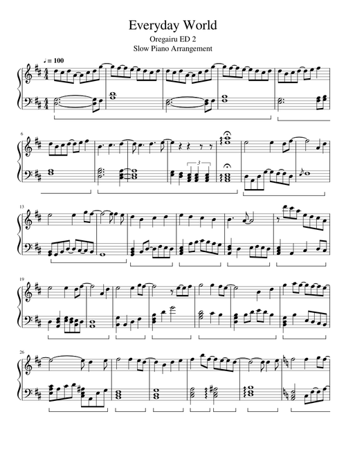 Everyday World | Oregairu ED 2 | Slow Piano Arrangement