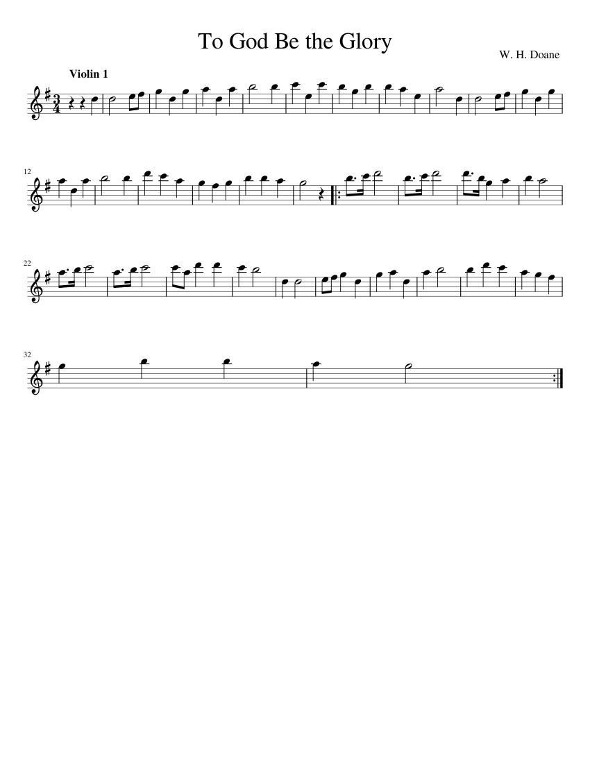 To God Be the Glory Sheet music for Piano (Solo) Easy | Musescore.com