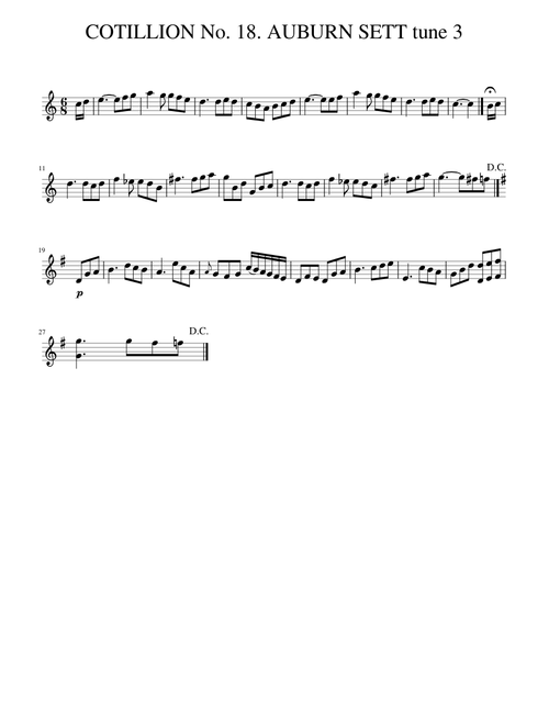COTILLION No. 18. AUBURN SETT tune 3