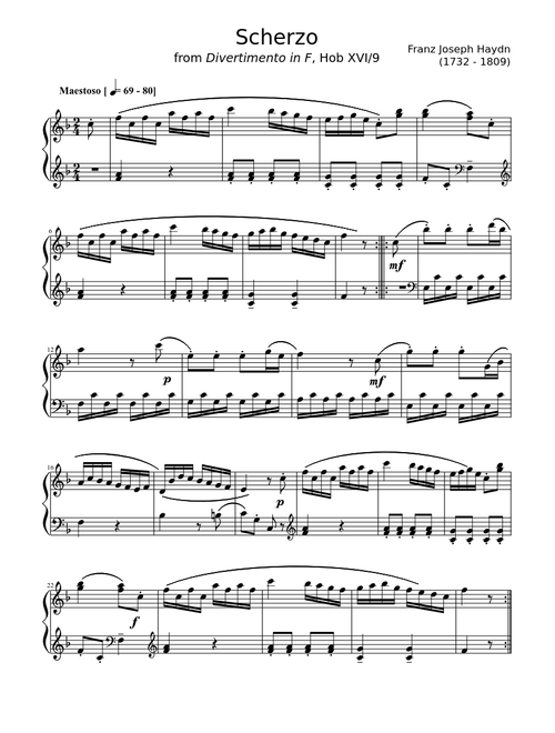 Scherzo by Franz Joseph Haydn