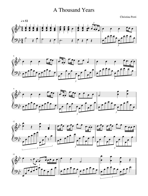 A Thousand Years - piano