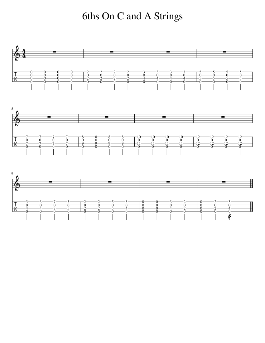Ukulele 6ths On C and A Strings Sheet music for Ukulele (Solo