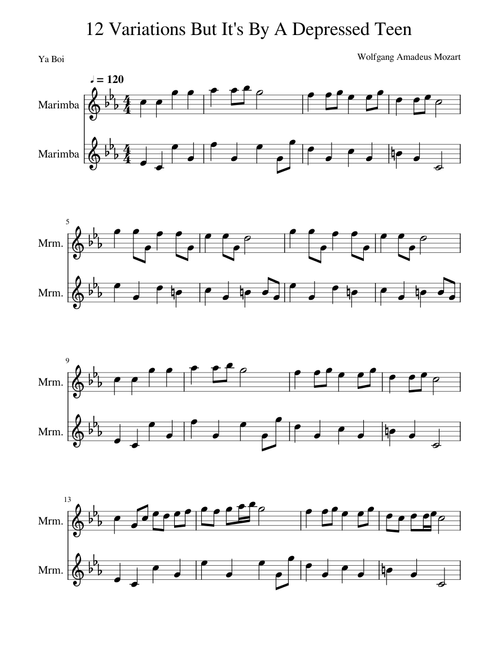 12 Variations But It's By A Depressed Teen