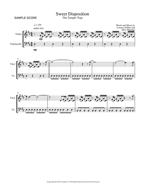 Sweet Disposition (Arr. Sherry Lewis) - The Temper Trap (Instrumental Duet)