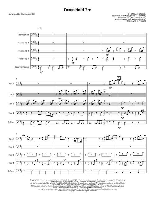 Texas Hold 'Em (Arr. Christopher Bill) - Beyoncé (Small Ensemble)