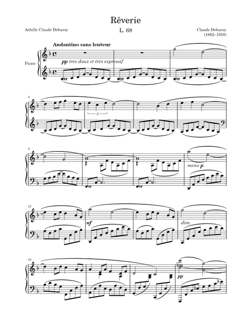 Rêverie L. 68 – Debussy