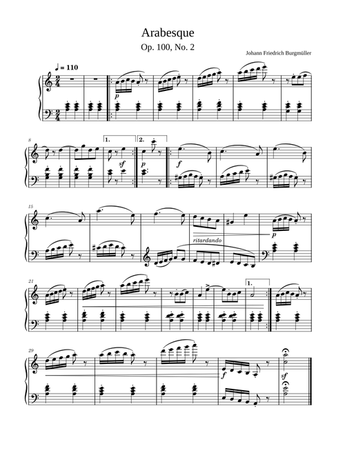 Arabesque, op. 100, No. 2 – Johann Friedrich Franz Burgmüller