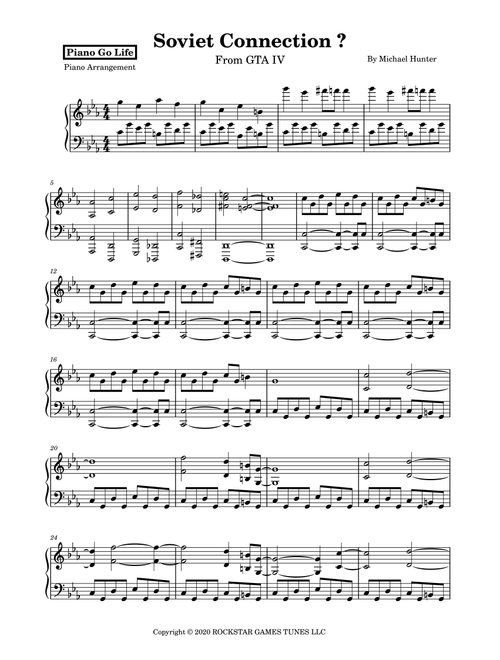 Soviet Connection ? The Theme From Grand Theft Auto IV (Arr. Piano Go Life) - Michael Hunter (Piano Solo)