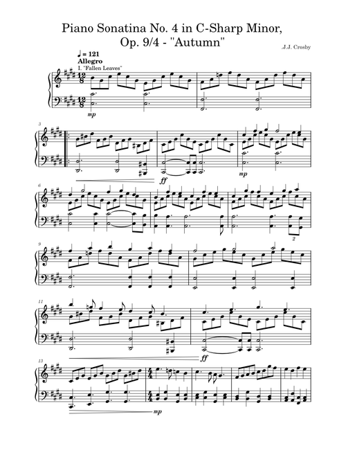 Piano Sonatina No. 4 in C-Sharp Minor, Op. 9/4 - "Autumn"