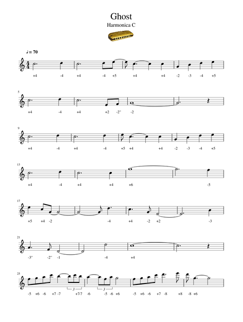 Unchained melody Ghost - Harmonica C